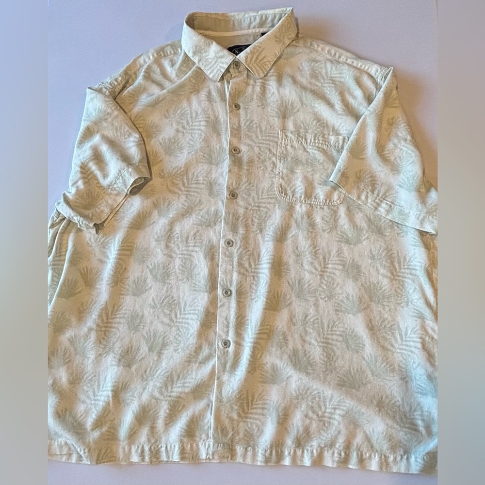 NAT NAST Men’s Silk and Cotton‎ Short Sleeve Button Down Shirt Light Green XXL - Picture 4 of 10
